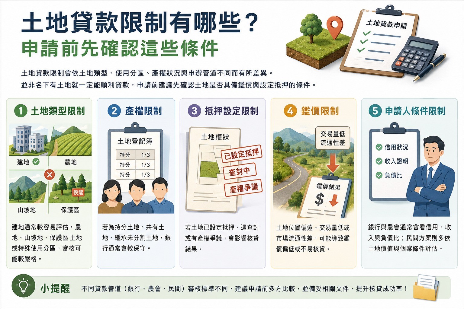 土地貸款限制有哪些？申請前先確認這些條件