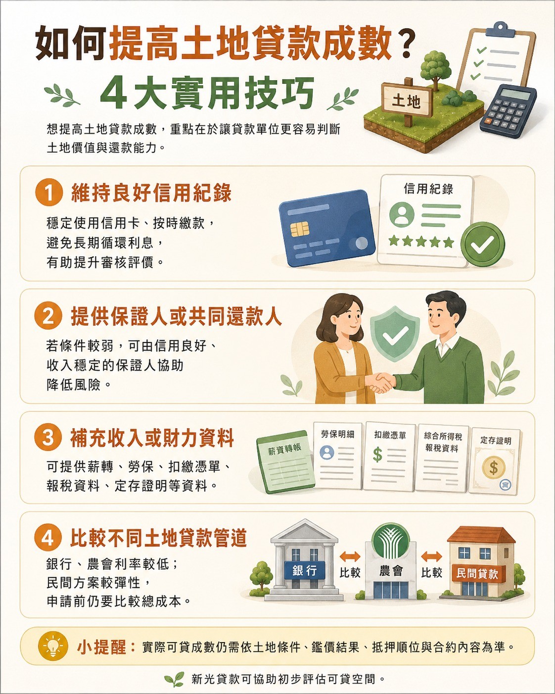 如何提高土地貸款成數？4大實用技巧